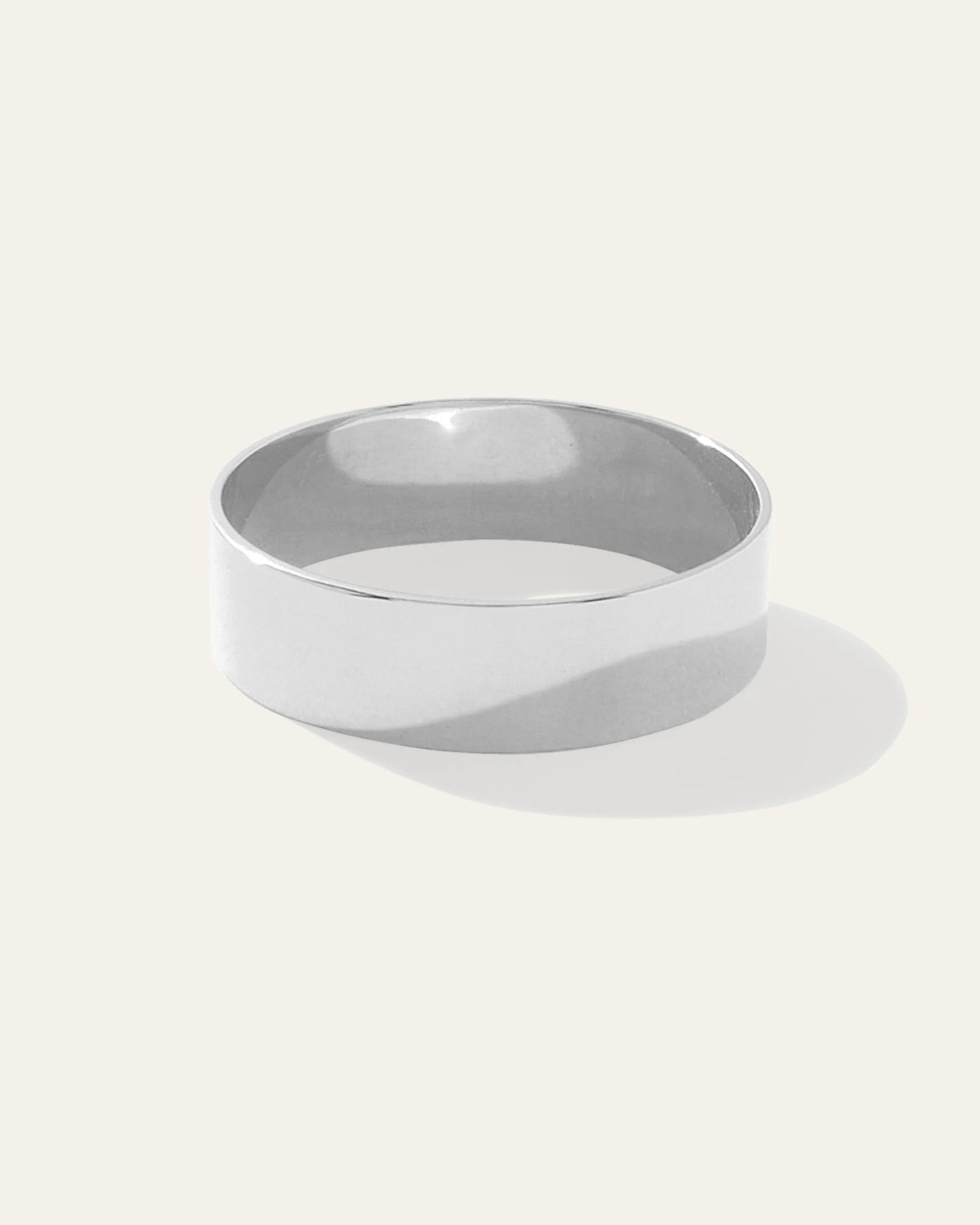 14K Gold Lightweight Flat Edge Band - 4 / White Gold Main image