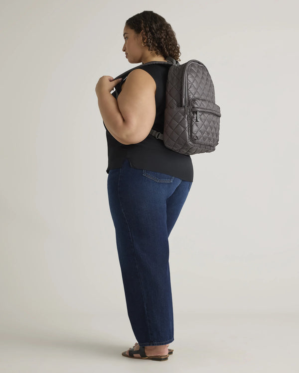 Transit Quilted Commuter Backpack - One Size / Taupe Brown