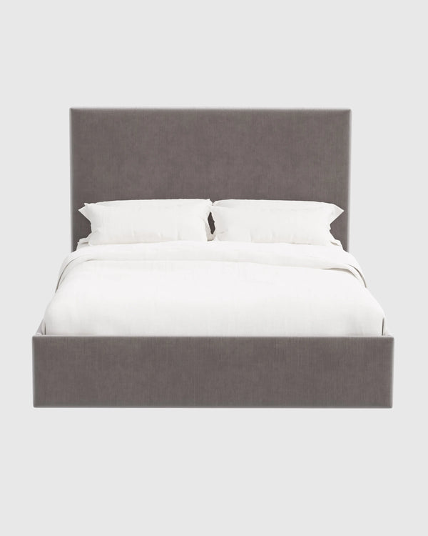 Square Bed in Performance Velvet - Full / Butterscotch