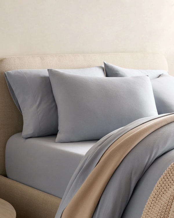 Organic Jersey Duvet Cover Set - Twin / Light Blue