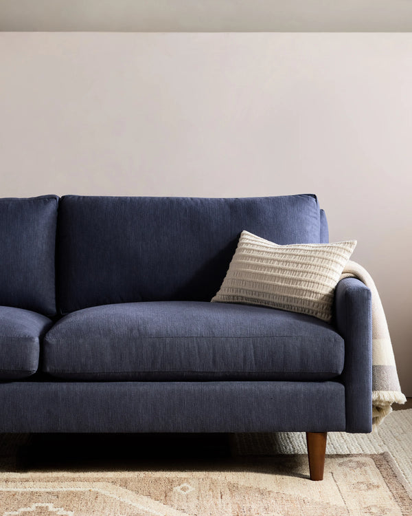 Atlas Midcentury Sofa in Performance Chenille Linen Blend - 6ft / Snow