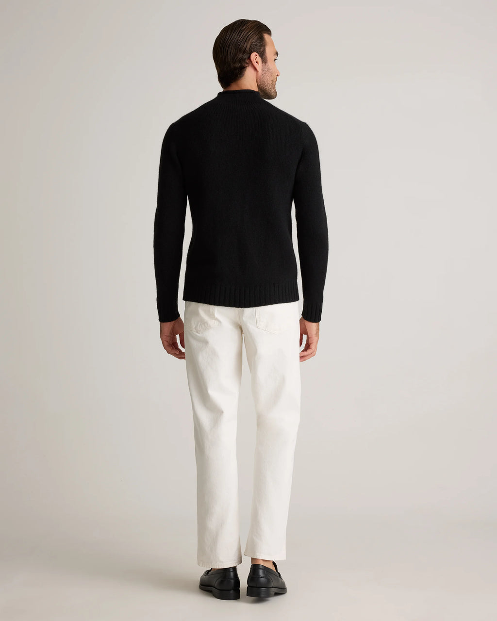 100% Yak Wool Roll Neck Sweater - XS / Black