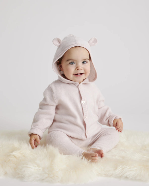 Washable Cashmere Hooded Cardigan - 0-3M / Oatmeal