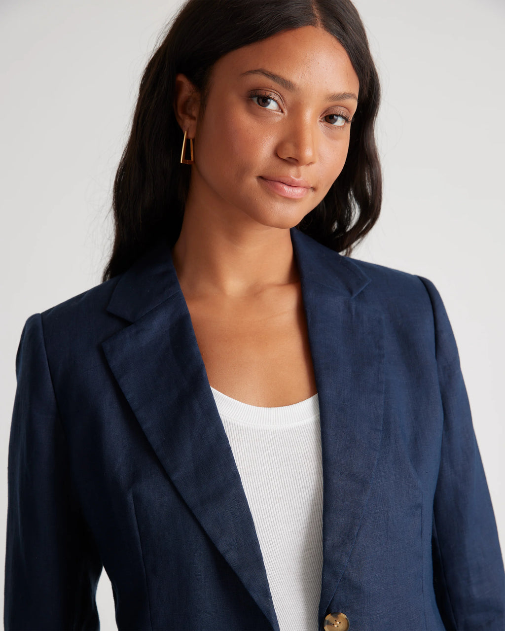 100% European Linen Structured Blazer - XS / French Blue