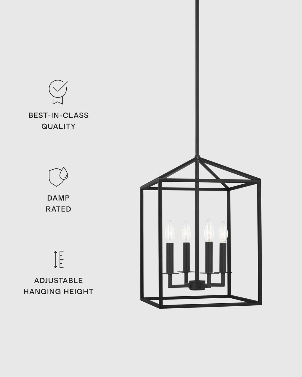 Steel Lantern Pendant Light - Small / Brass