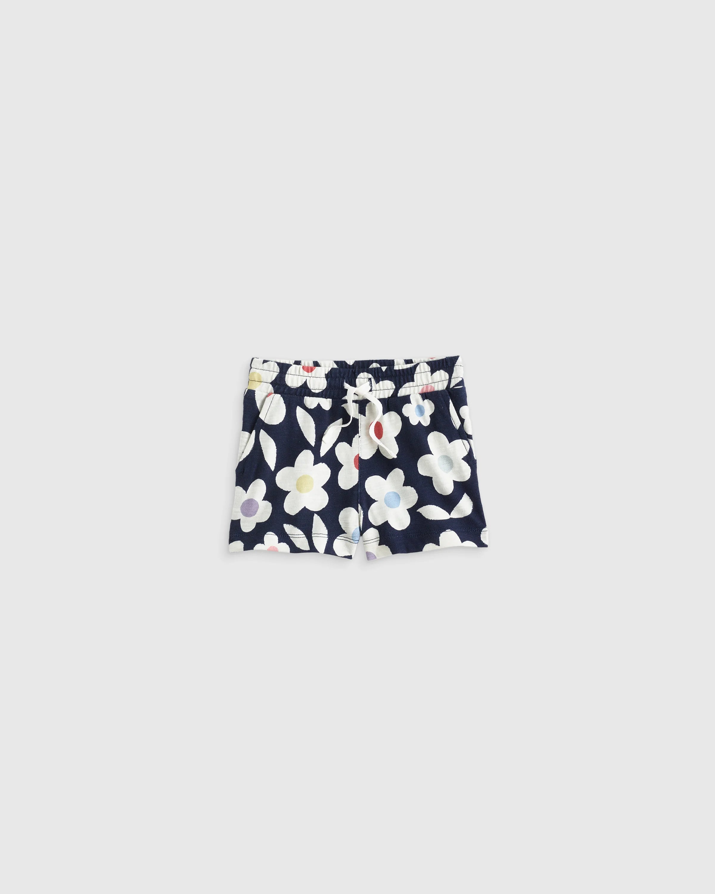 100% Organic Cotton Slub Field Short 4-Pack - 3-6M / Geo Daisy/Pink Stripe Secondary image