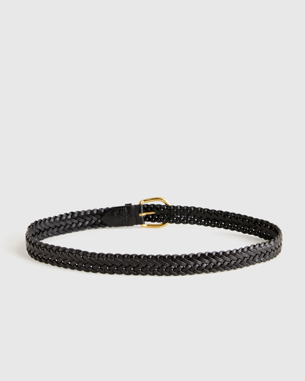 Josie European Leather Braided Belt - XS / Saddle
