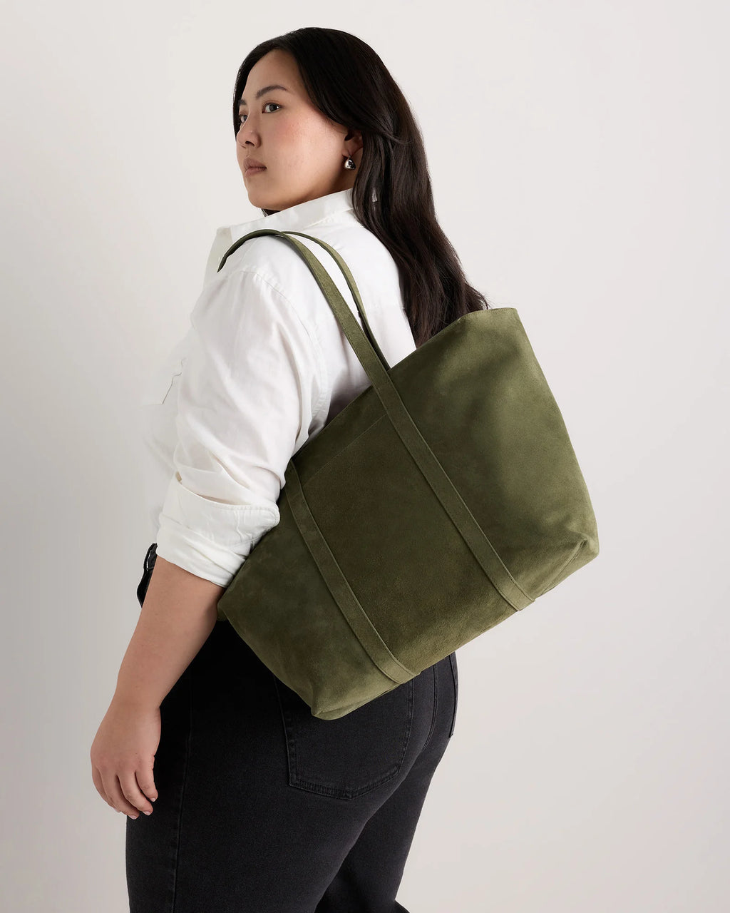 Italian Suede Everyday Tote - One Size / Whiskey