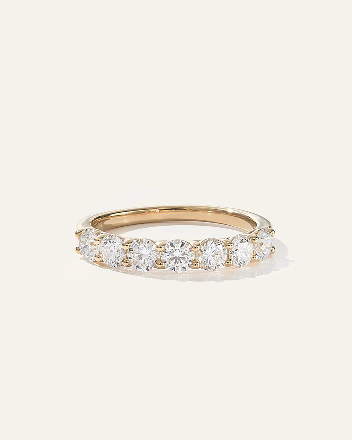 Lab Grown Diamond Round Seven Stone Band - 4 / Yellow Gold Main image