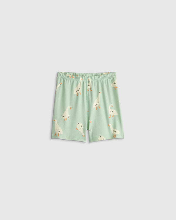 100% Organic Cotton Short Sleeve and Shorts Pajama Set - 6 / Navy Stripe
