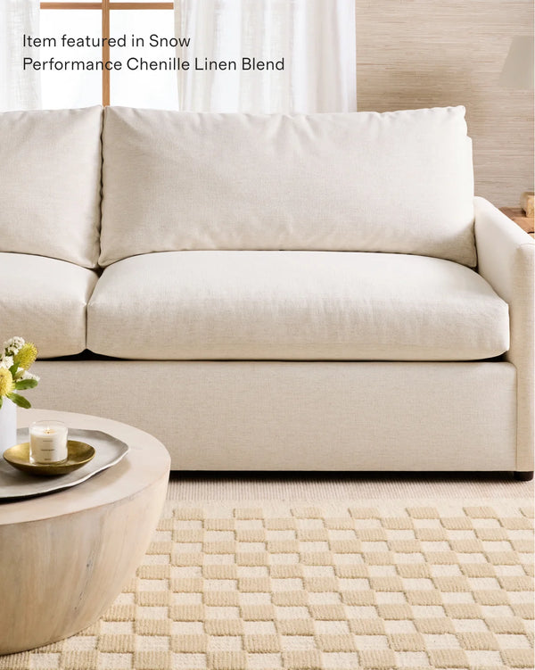 Brennan L Sectional in Performance Chenille Linen Blend - 99x99 / Snow