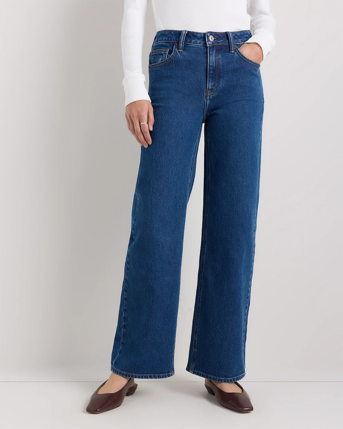 Bella Stretch Relaxed Straight Jeans - 24 / Atlantic Blue