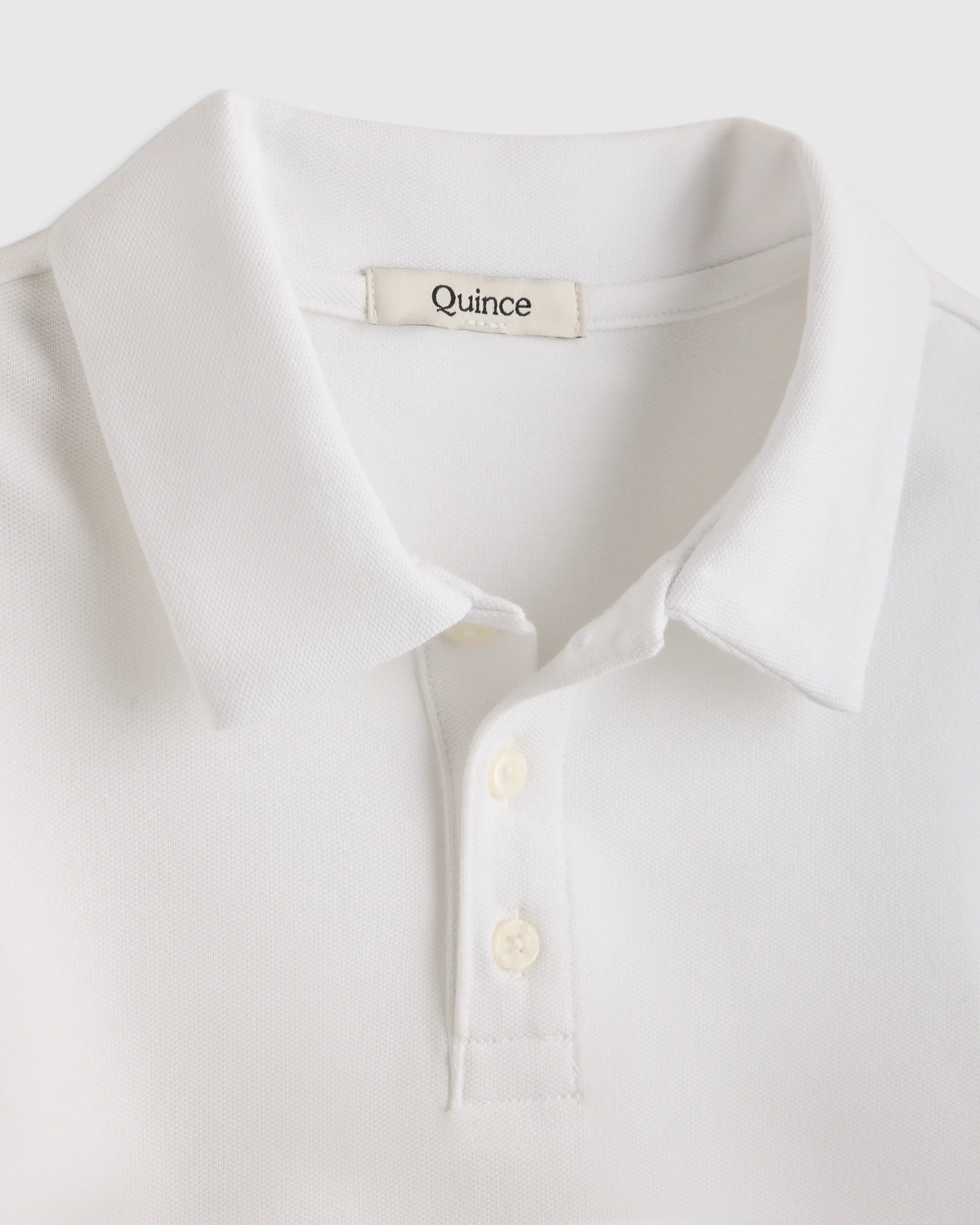 Organic Cotton Long Sleeve Pique Polo - 6 / White Secondary image