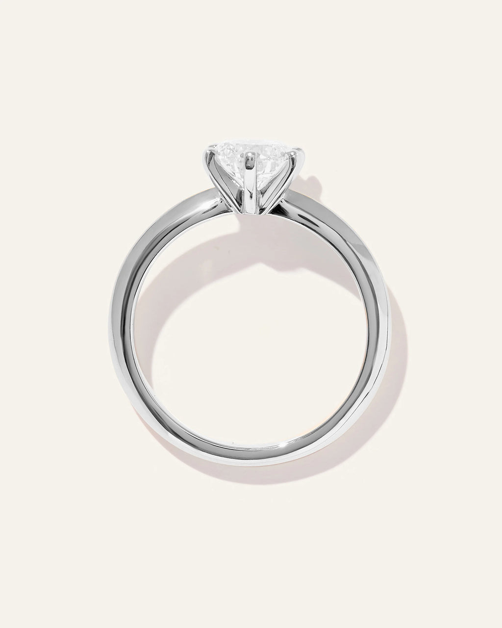 Lab Grown Diamond Round Six Prong Knife Edge Engagement Ring - 1ct - 4 / Yellow Gold