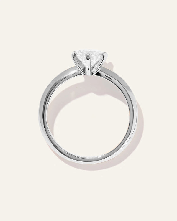 Lab Grown Diamond Round Six Prong Knife Edge Engagement Ring - 1ct - 4 / Yellow Gold