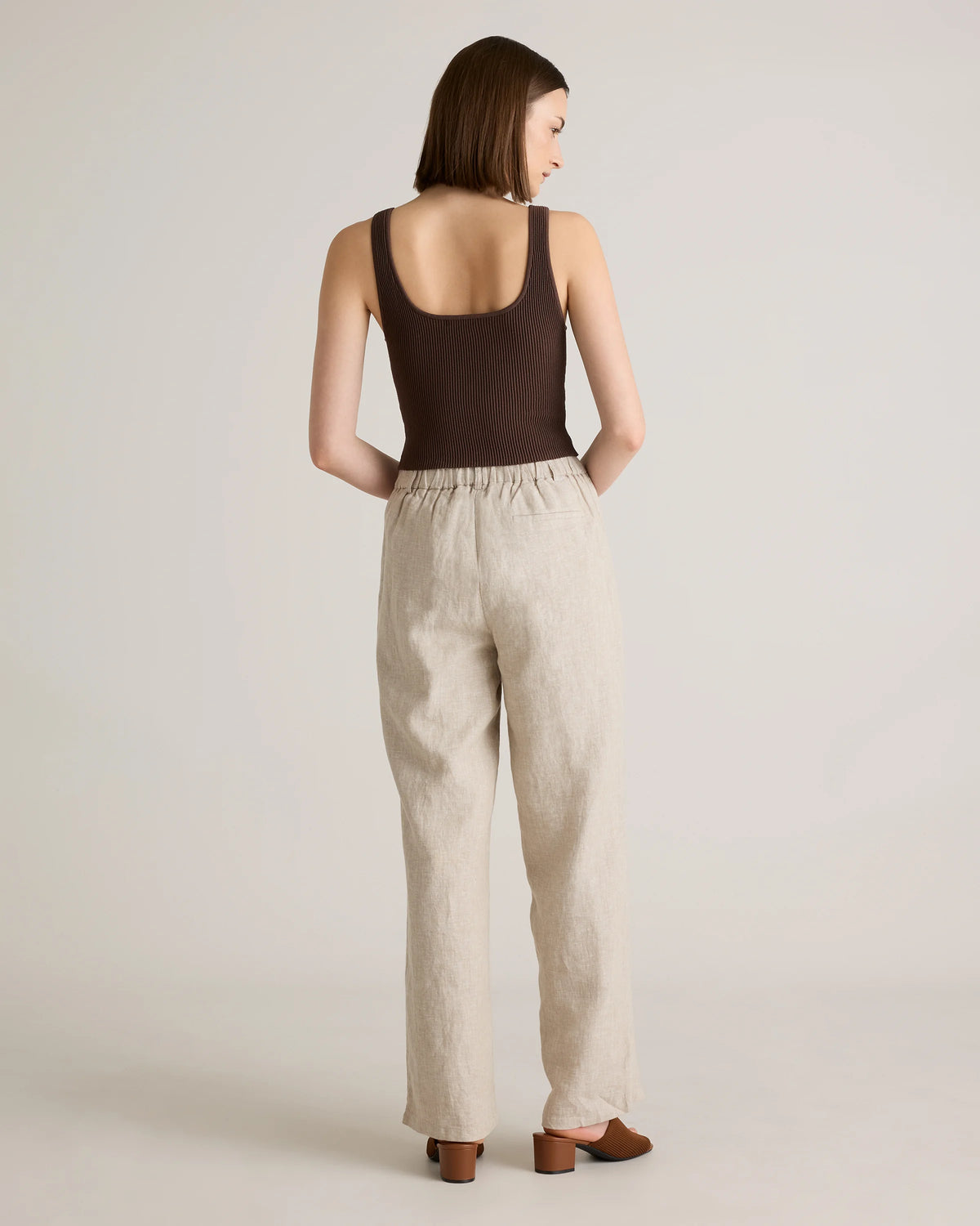 100% European Linen Pleated Trouser - 6 / Deep Navy