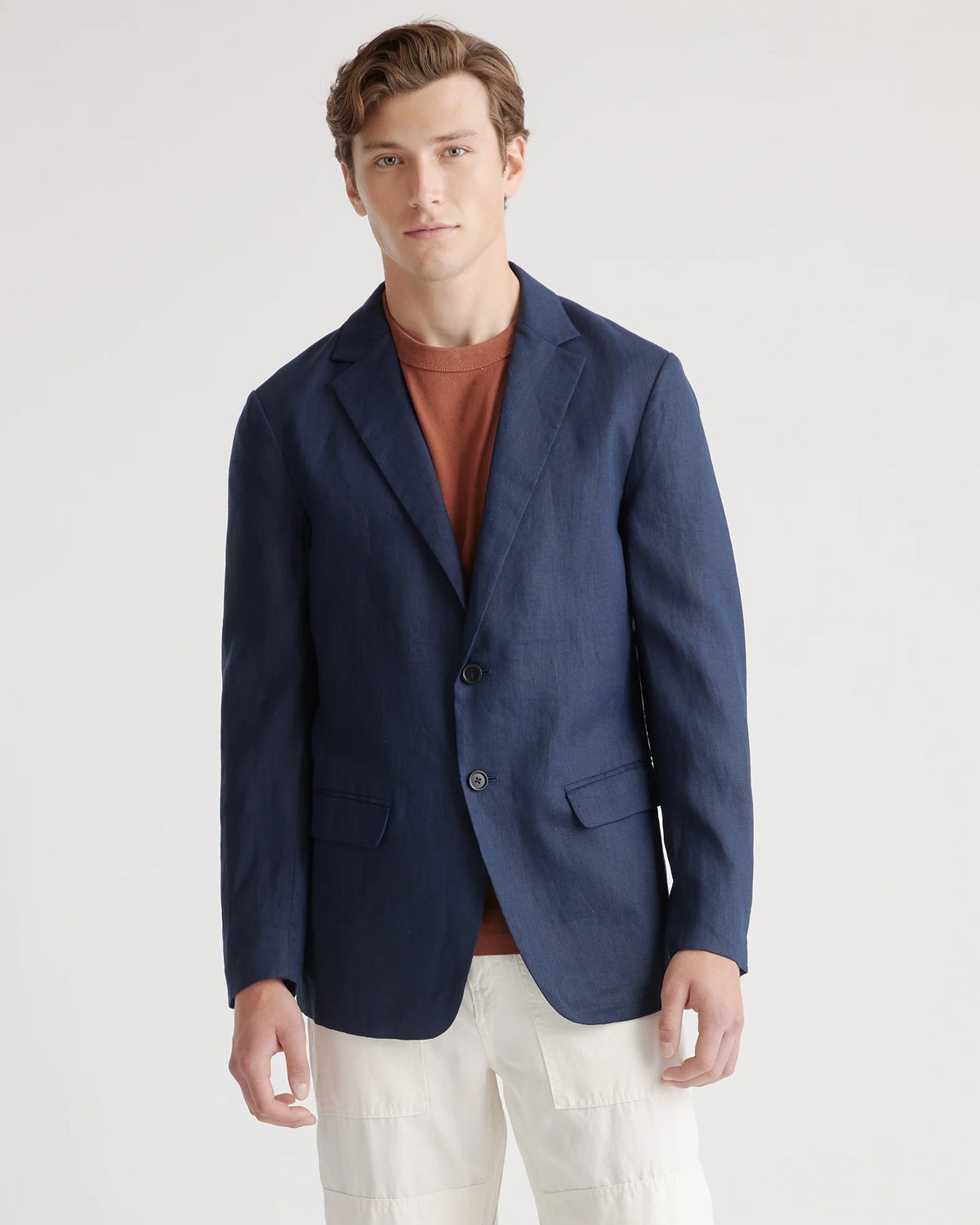 100% European Linen Blazer - XS / French Blue