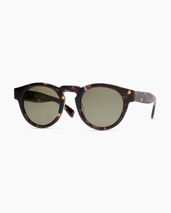 Tuscon Polarized Acetate Sunglasses - One Size / White Tortoise with Green lens