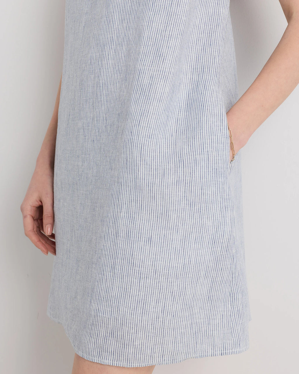 100% European Linen Tank Mini Dress - XS / Martini Olive