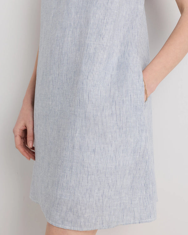 100% European Linen Tank Mini Dress - XS / Martini Olive