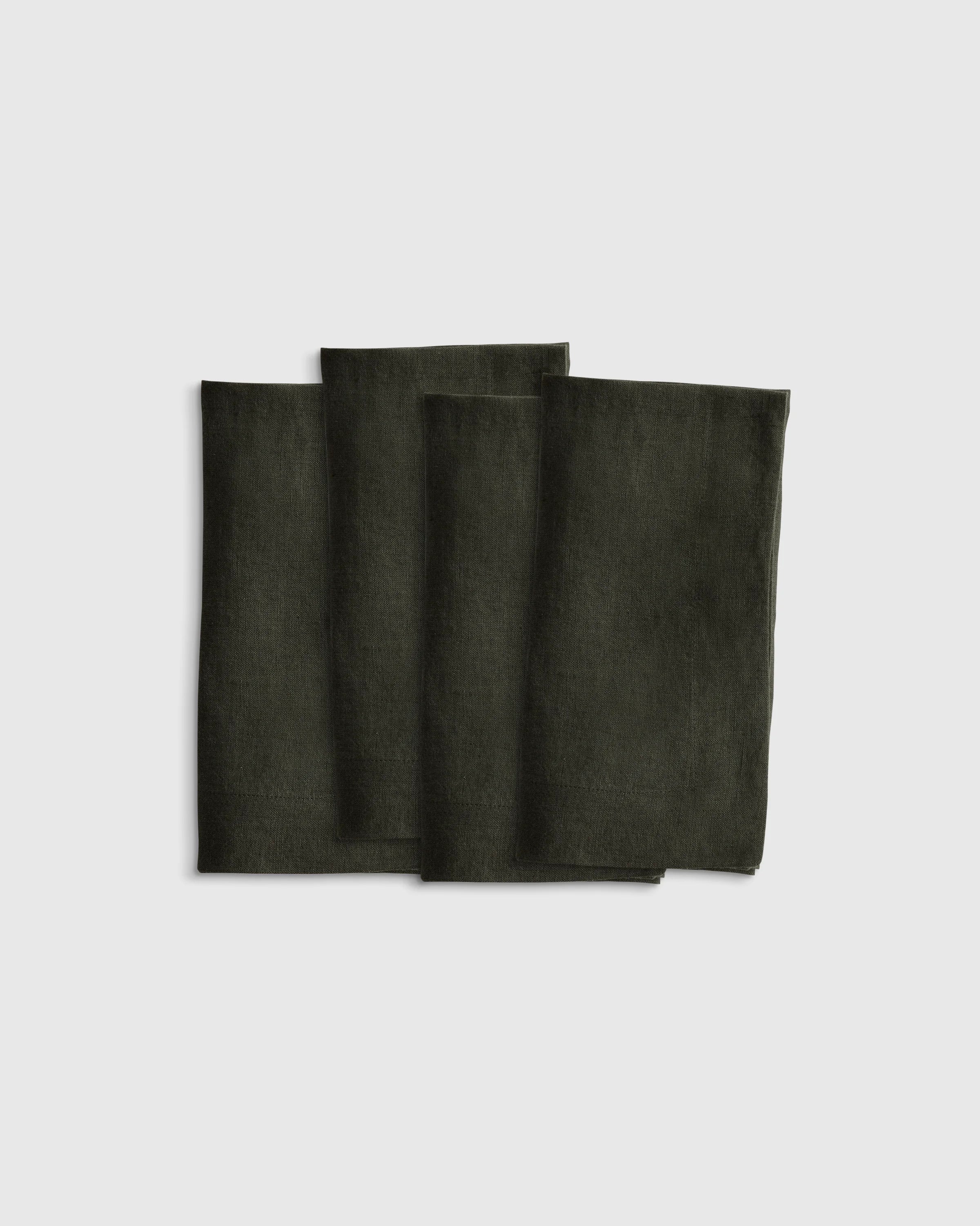 European Linen Wide-Hem Napkins (Set of 4) - One Size / Willowleaf Gingham Secondary image