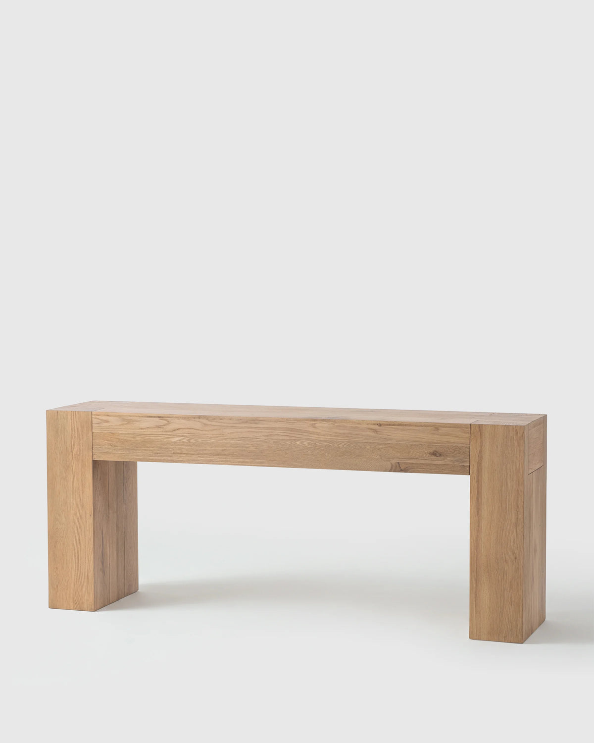 Reclaimed Oak Waterfall Console Table - One Size / Weathered Oak