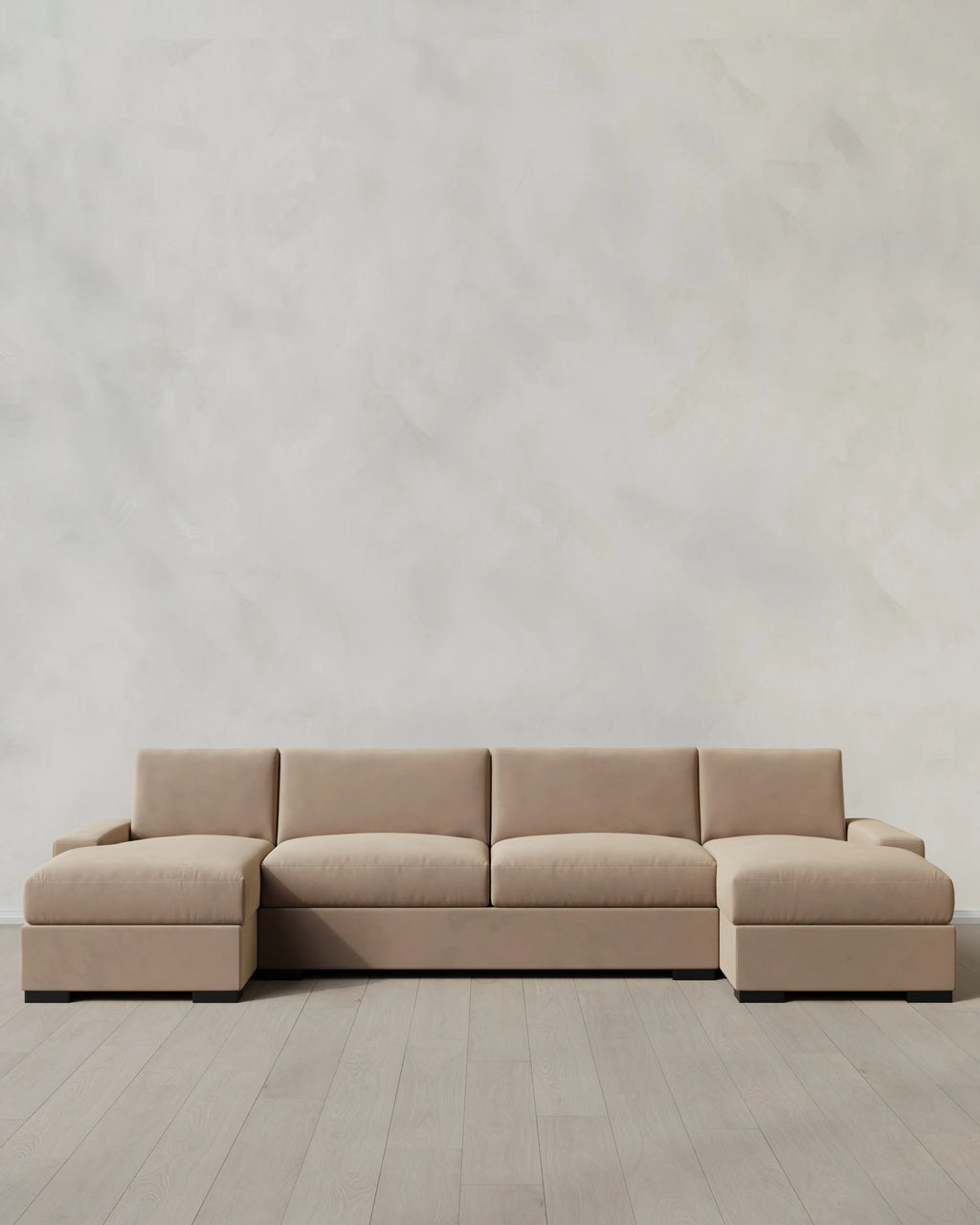 Stillman U Sectional in Performance Velvet - One Size / Java
