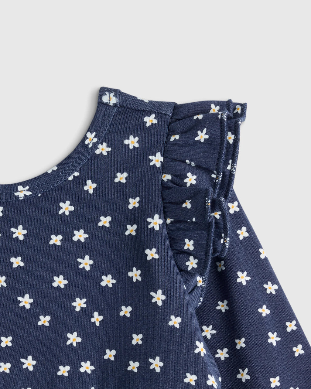 Bamboo Long Sleeve Flutter Twirl Dress - 12-18M / Navy Blossoms