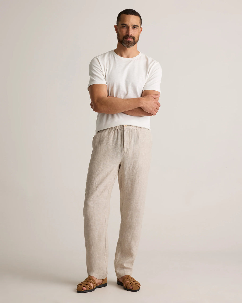 100% European Linen Pants - S / Bayberry Olive
