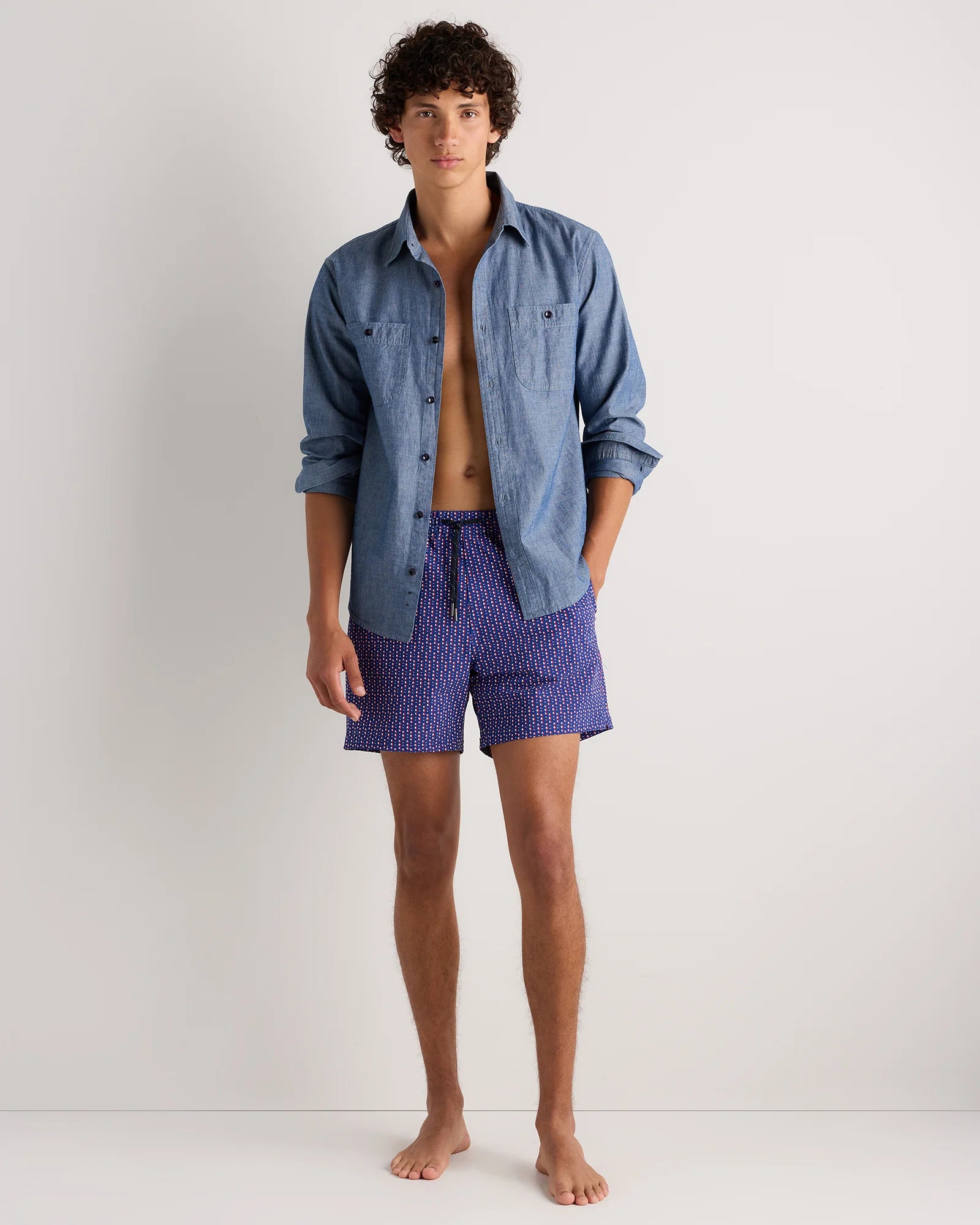 Italian Swim Trunks - 5.5" - XS / Navy Diamond Geo Secondary image