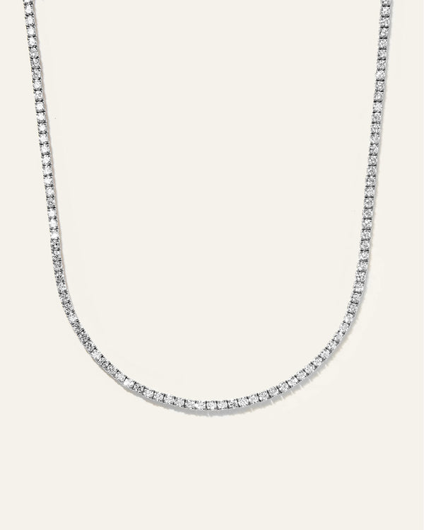 14K Gold Lab Grown Diamond Tennis Necklace - 5ctw - 16" / Yellow Gold