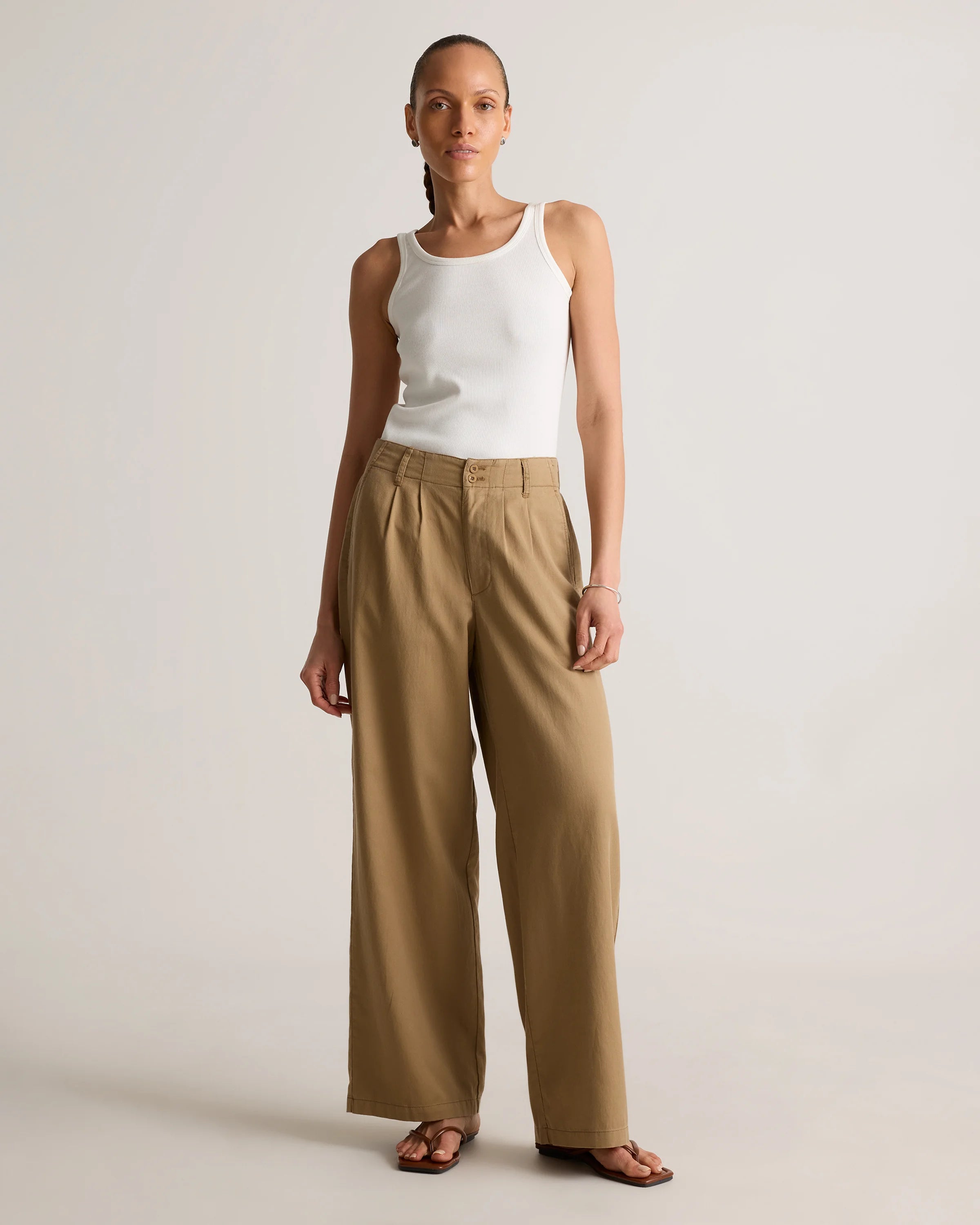Drapey Twill Pleated Trouser - 0 / Baywood Secondary image