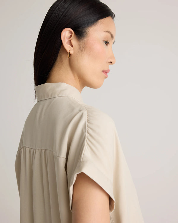 Vintage Wash Tencel Camp Shirt - XS / Taupe Brown