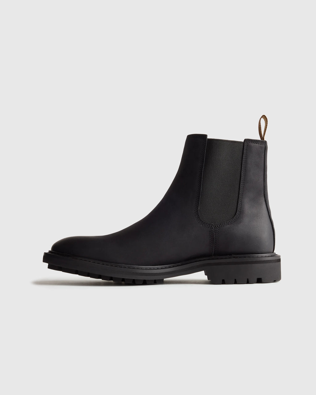 Rugged Leather Lug Sole Chelsea Boot - 7 / Firewood