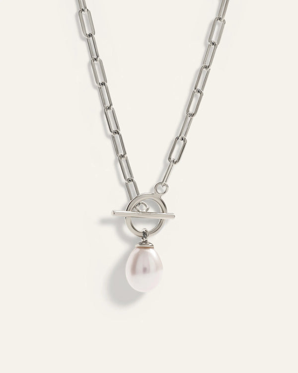 Freshwater Cultured Pearl Toggle Necklace - One Size / Gold Vermeil
