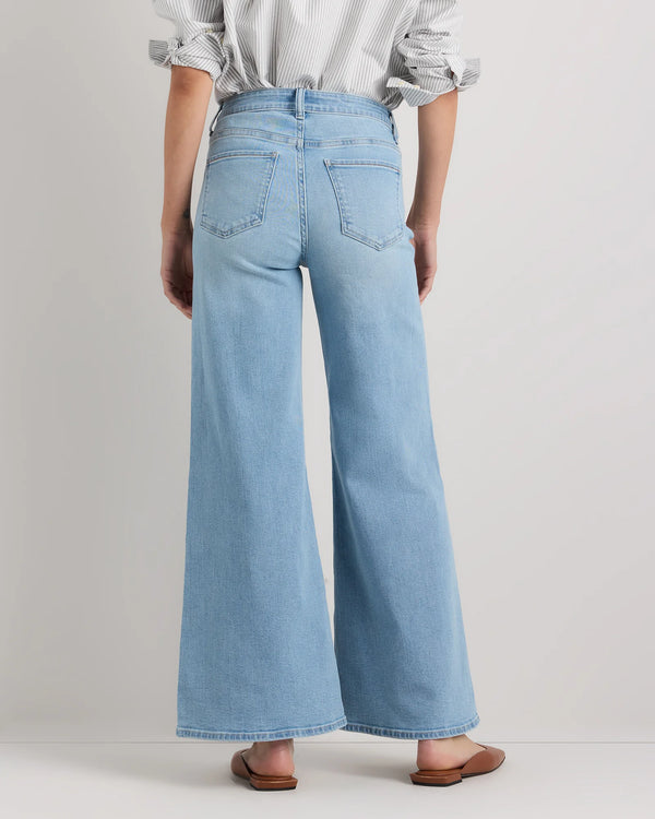 Bella Stretch Palazzo Jeans - 24 / Frosted Blue