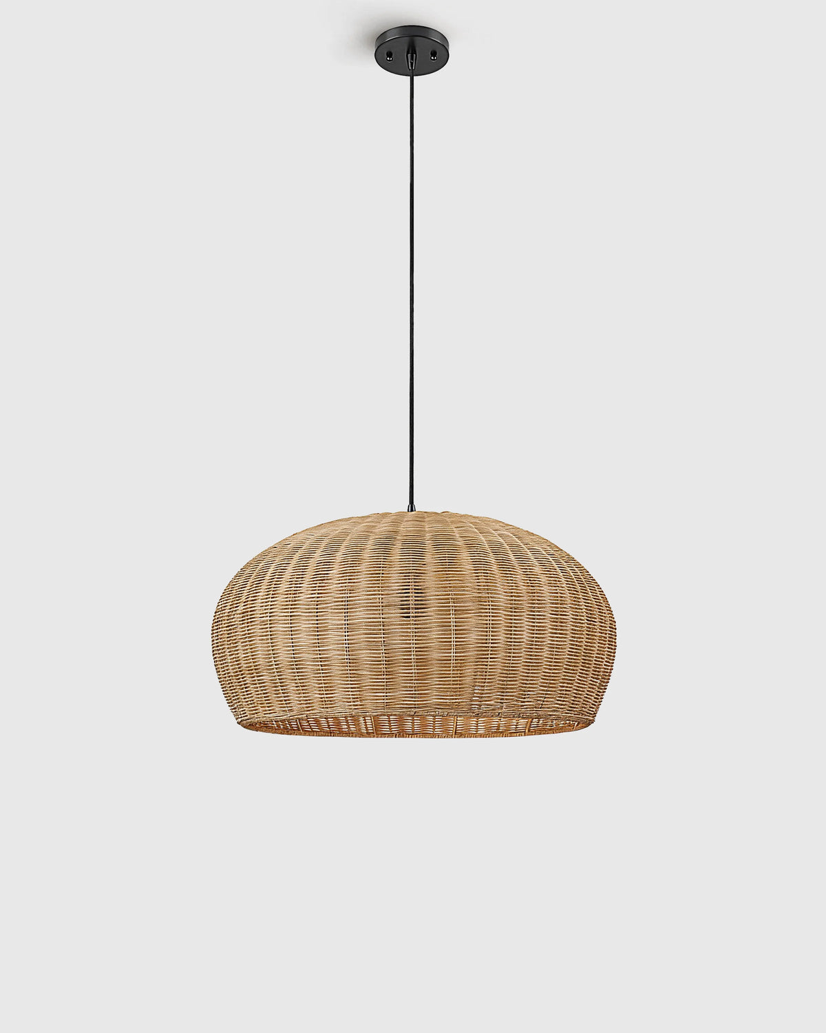 Natural Rattan Dome Pendant Light - One Size / Natural Main image