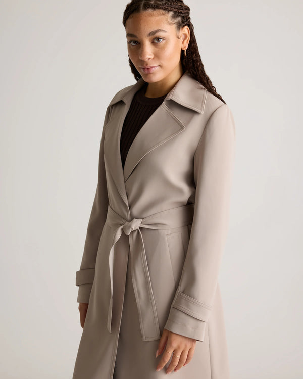 Stretch Crepe Trench Coat - XS / Olive