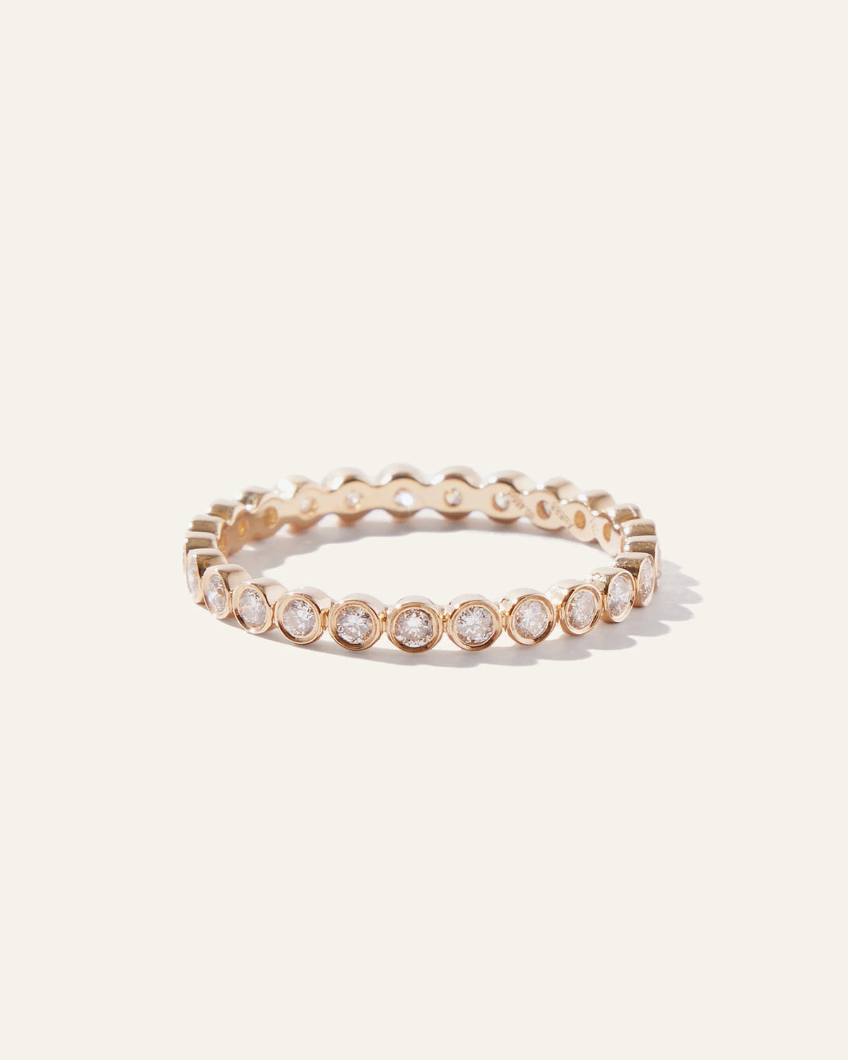 14K Gold Diamond Bezel Eternity Band - 4 / Yellow Gold Main image