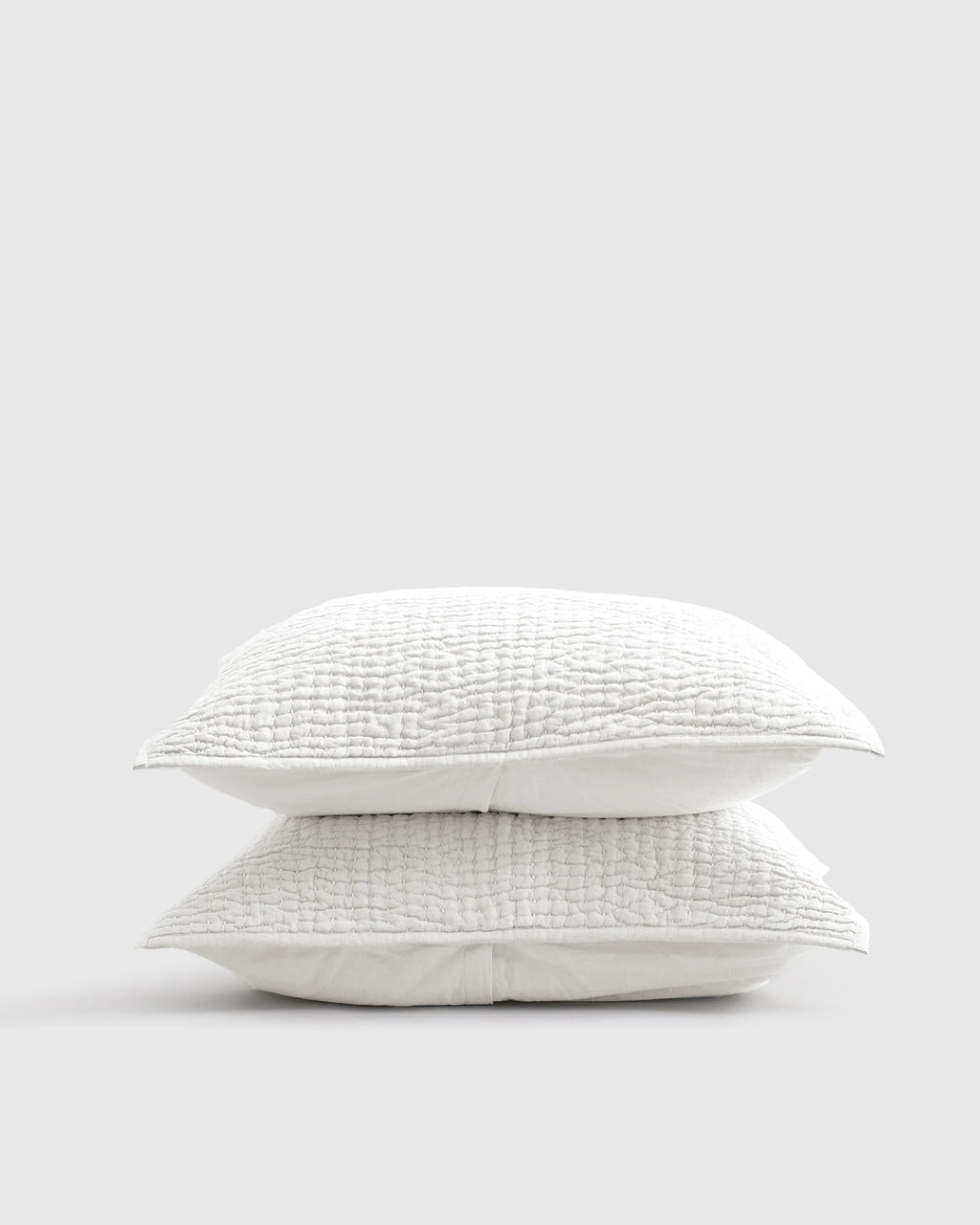 European Linen Cotton Stitch Sham Set - Standard / Stone