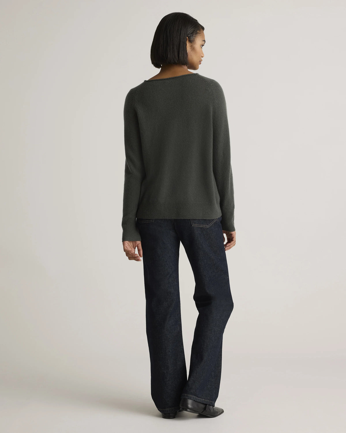 Mongolian Cashmere Boatneck Sweater - XS / Black