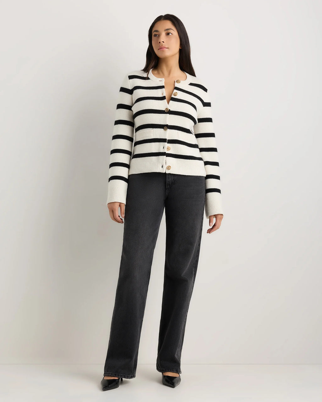 Mongolian Cashmere Structured Cardigan - XS / Oatmeal