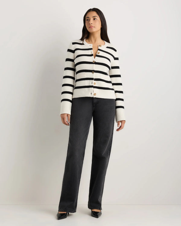 Mongolian Cashmere Structured Cardigan - XS / Oatmeal