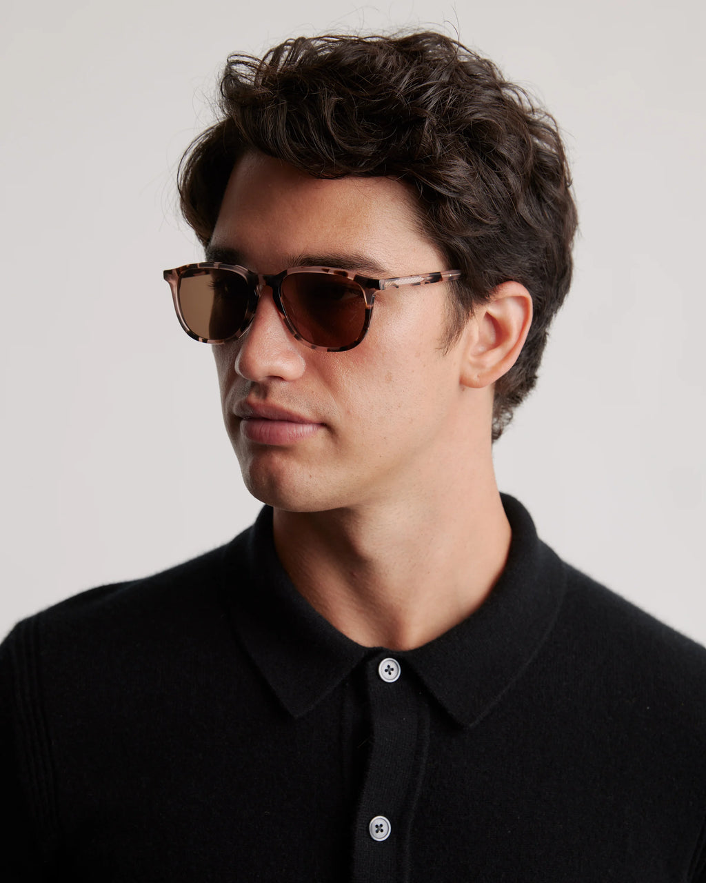Cameron Polarized Acetate Sunglasses - One Size / Tan Tortoise with Brown Lens