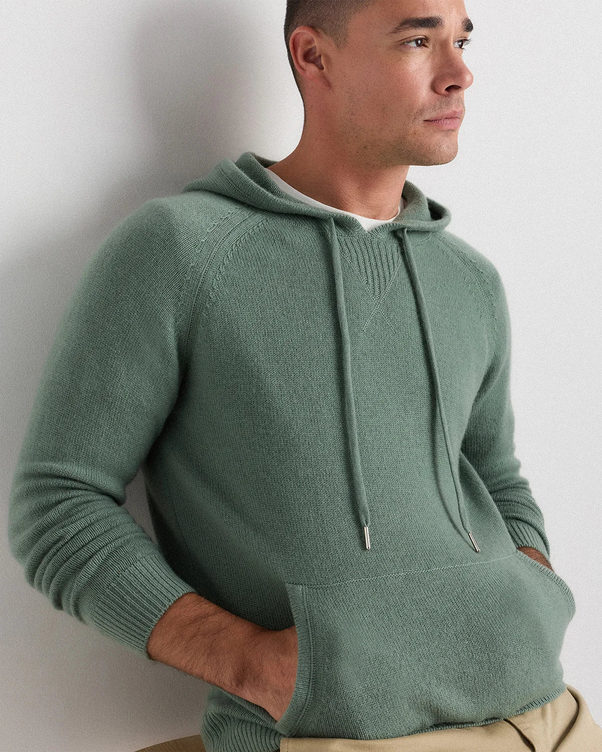 Mongolian Cashmere Pullover Hoodie - XS / Sea Spray Green Secondary image