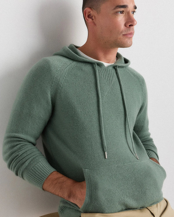 Mongolian Cashmere Pullover Hoodie - XS / Sea Spray Green