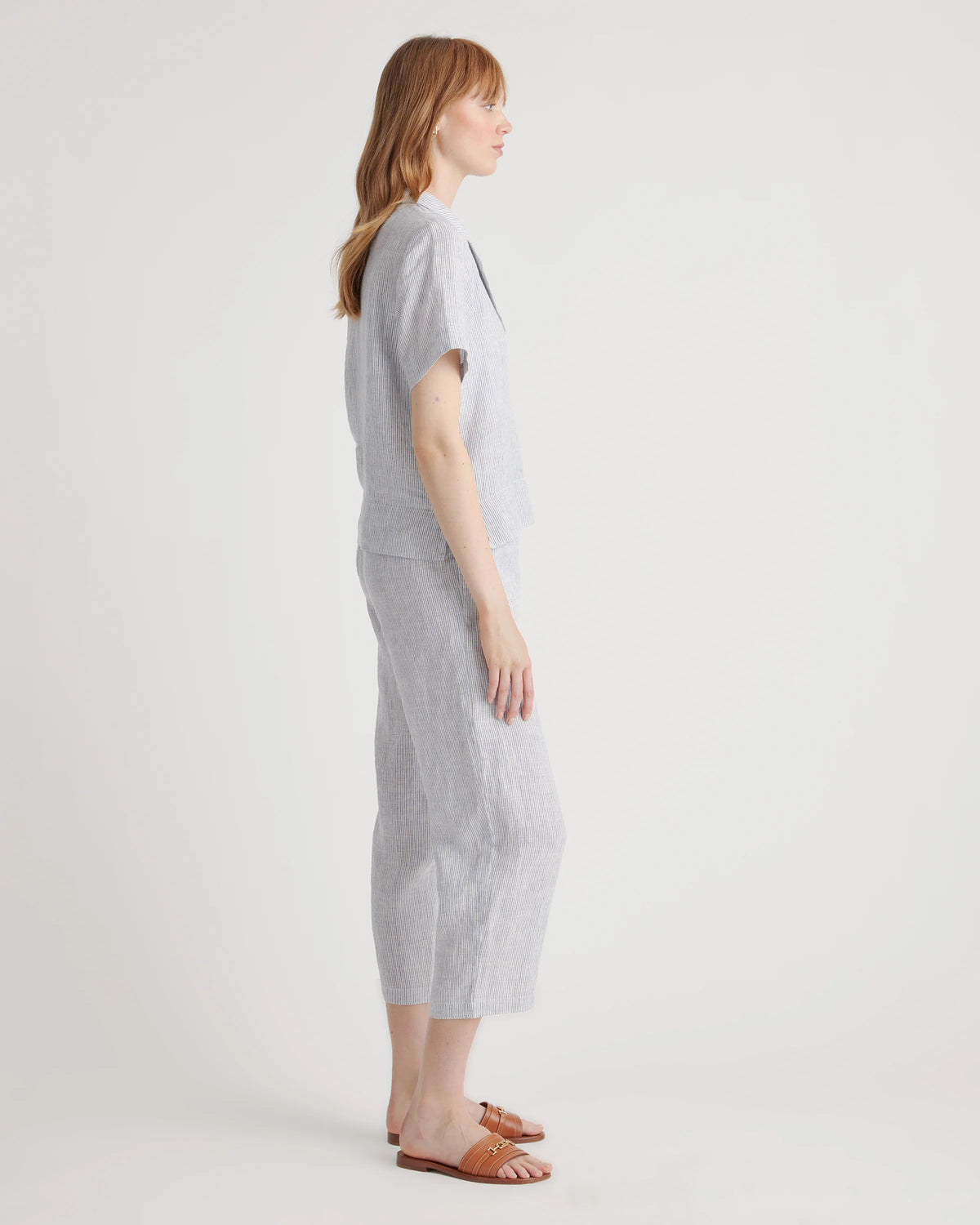 100% European Linen Short Sleeve Shirt - XS / Moonstone Blue