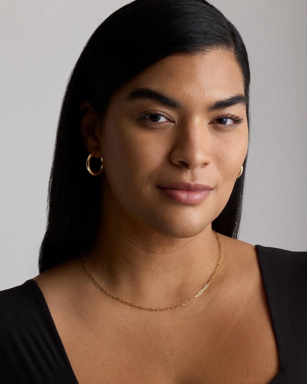 14K Gold 4mm Tube Hoops - 25mm / Yellow Gold