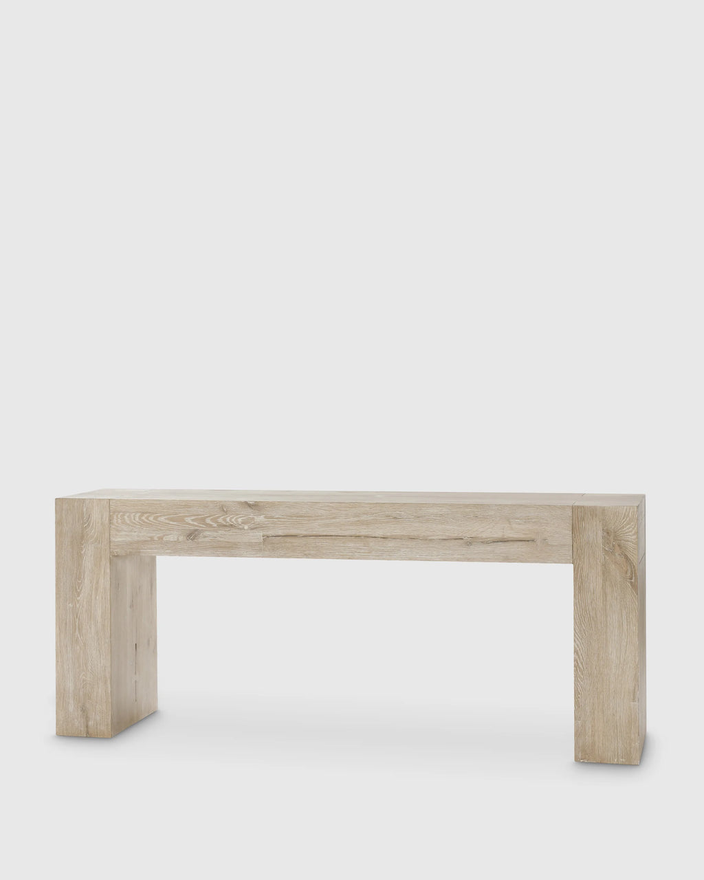 Reclaimed Oak Waterfall Console Table - One Size / Weathered Oak