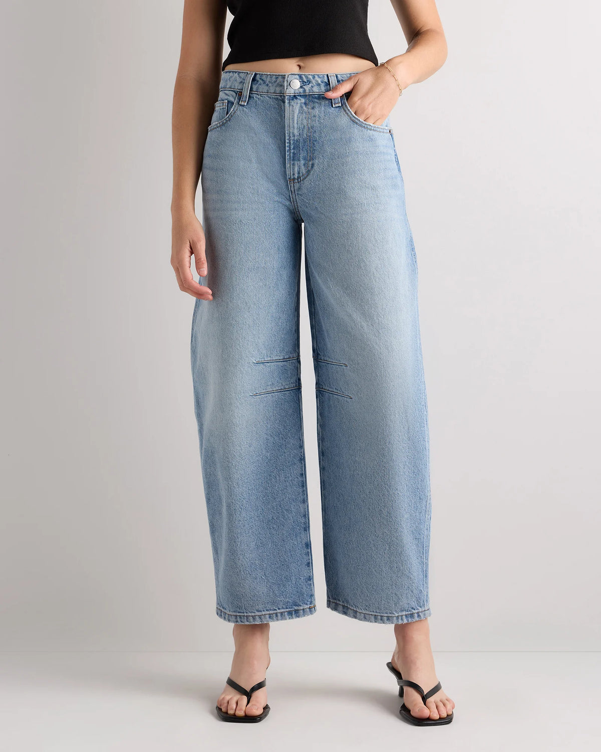 Maya Rigid Exaggerated Barrel Jeans - 24 / Powder Blue Main image